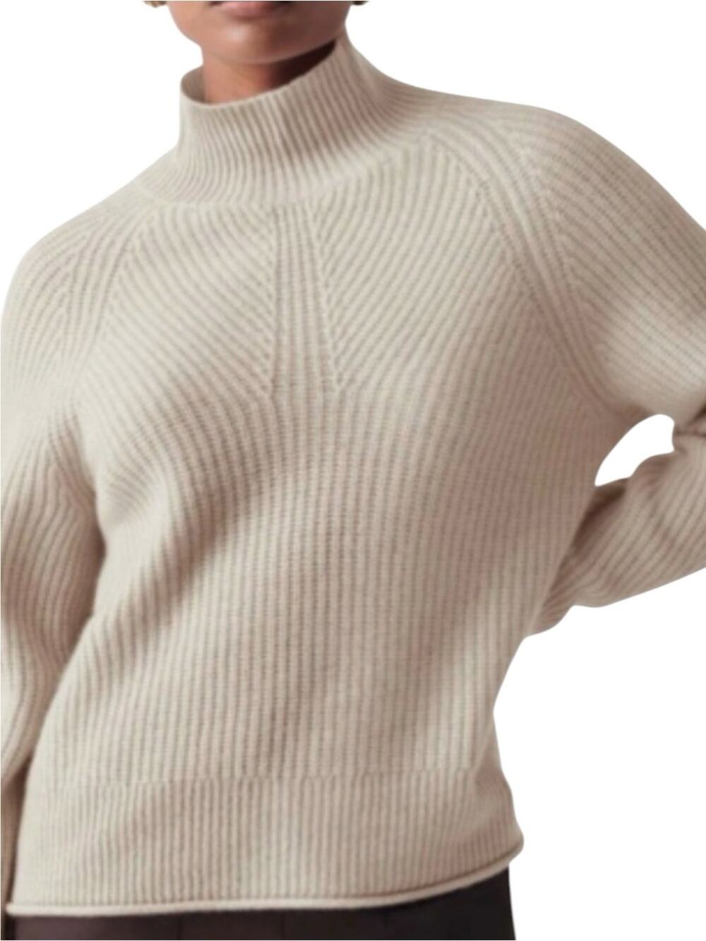 White and Warren Cashmere Turtleneck Sweater Medium